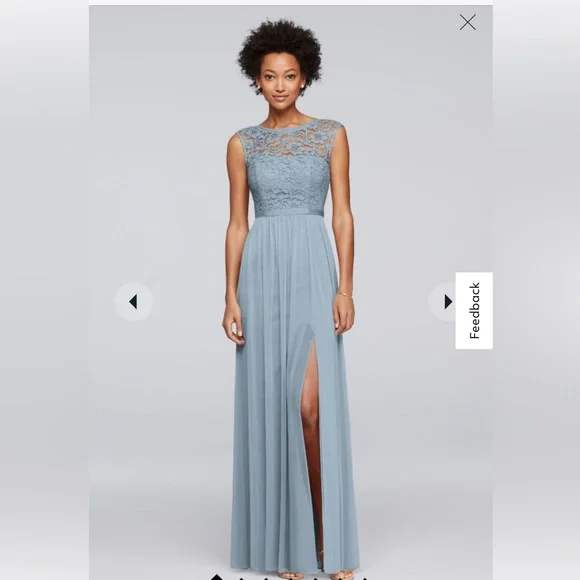 David's Bridal | Dresses | Davids Bridal Lace Bodice Bridesmaid Dress In  Mystic Style F9328 | Poshmark